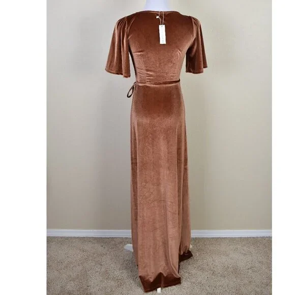Baltic Born Meghan Wrap Velvet SPICE Maxi Dress NEW XS - Picture 4 of 8